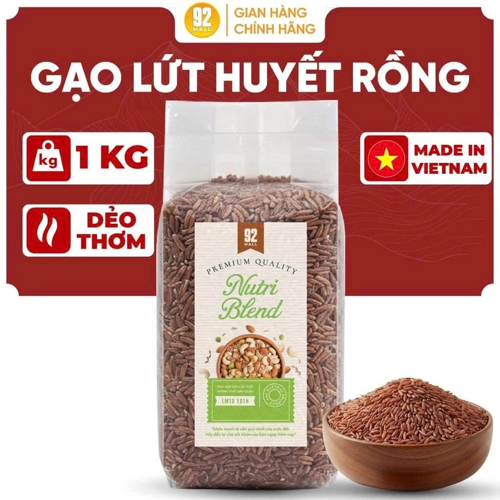 [Giảm Cân] Gạo Lứt Đỏ Huyết Rồng Hữu Cơ 5KG Túi Hút Chân Không Cao Cấp Healthy Ăn Kiêng