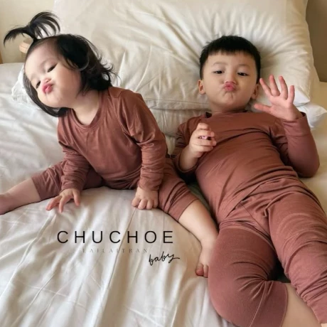 [17-32KG] Bộ Thun Lạnh Tay Dài Quần Dài cho bé trai,bé gái,trẻ em CHUCHOEBABY