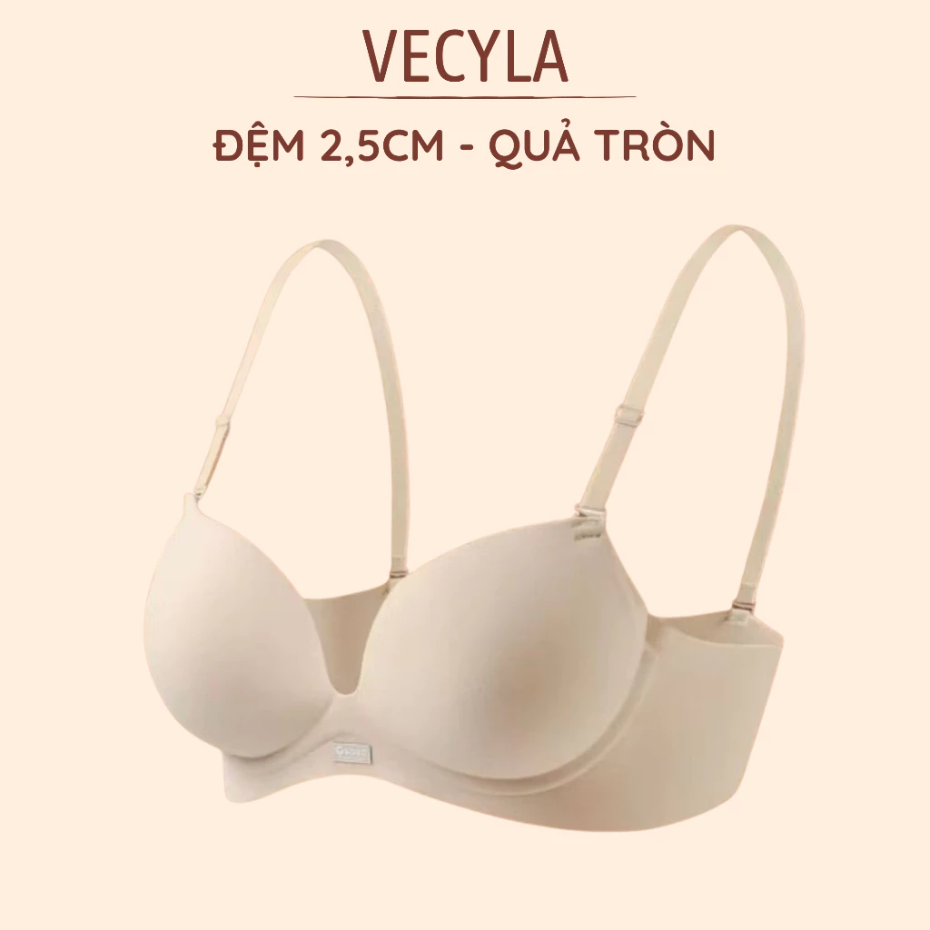 Áo lót nữ VECYLA - Áo ngực A 0168 đệm vừa không gọng - Áo su đúc nâng ngực tạo khe chống xệ
