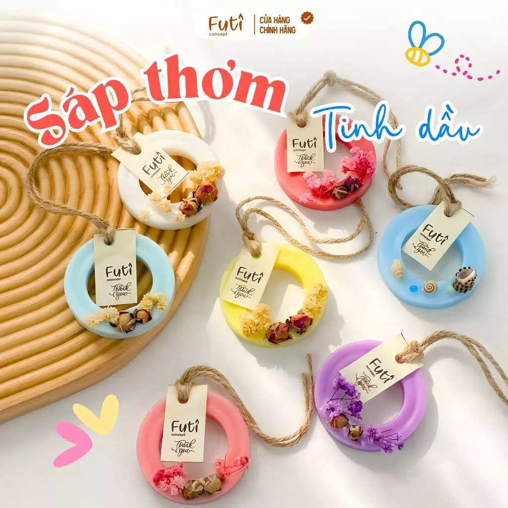 Sáp Thơm Treo Tinh Dầu – Khử Mùi Tủ Quần Áo, Không Gian Nhỏ, Dùng Trang Trí Phòng