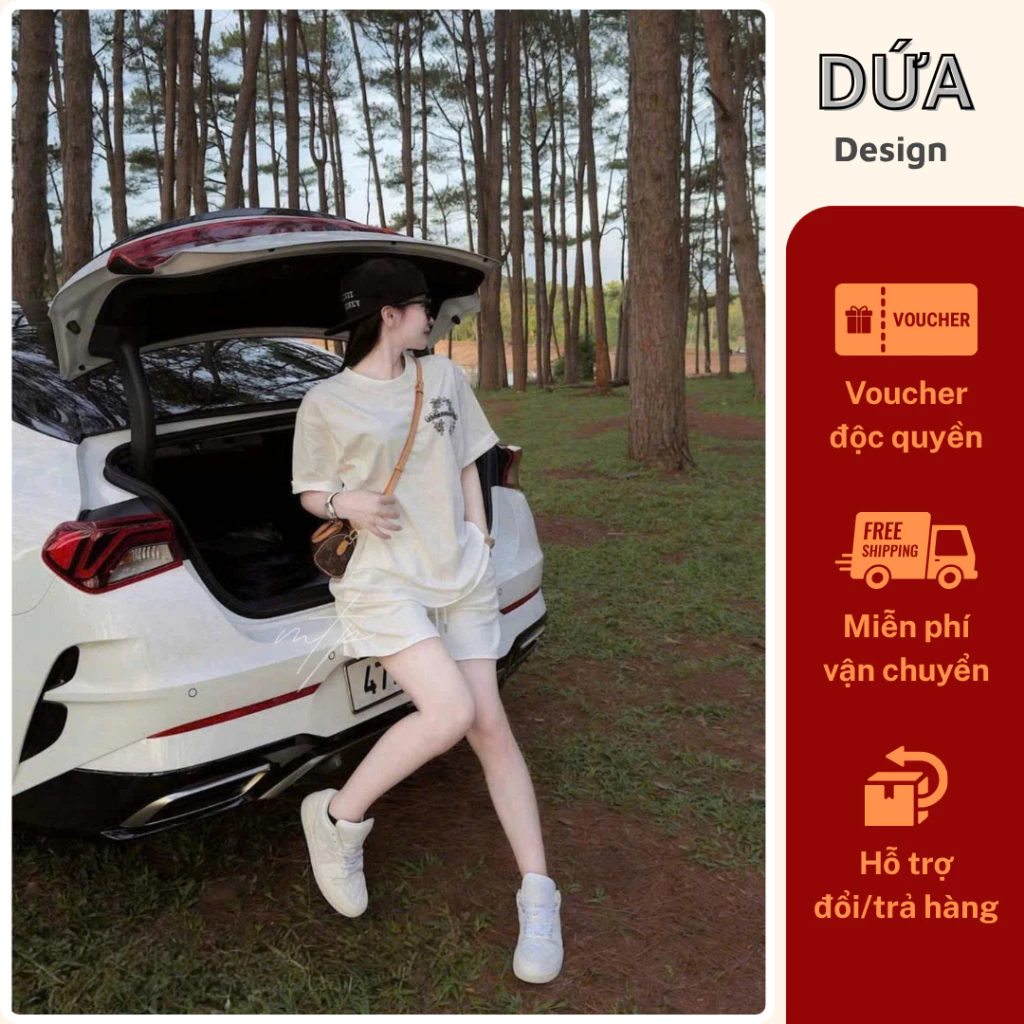 P26 Set Streetwear Chữ Thập Phong Cách Trẻ Trung Năng Động Chất Cotton Mềm Mịn Thoáng Mát