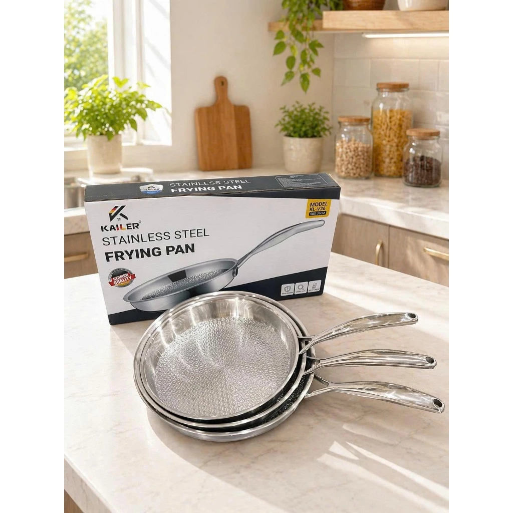 CHẢO INOX VÂN HOA KAILR chống dính tự thân bắt nhiệt tốt dày dặn chắc chắn công nghệ mới