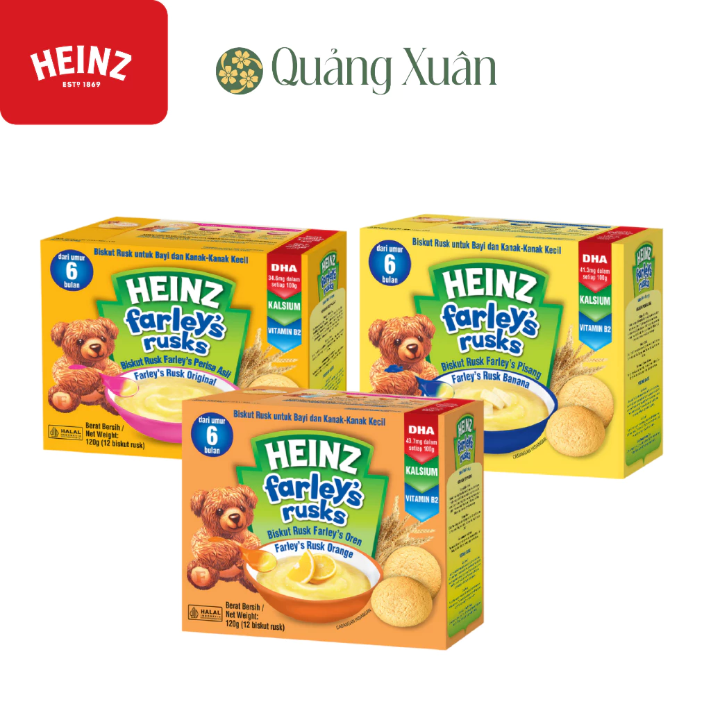 [HSD: 11/2026] Bánh Quy Ăn Dặm HEINZ Farley's Chuối 120g