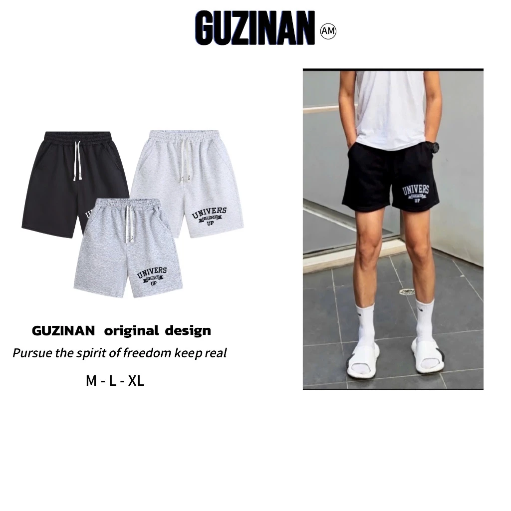 [DEAL MỞ BÁN] COMBO 2 Quần Short NỈ Thêu Logo Chất Liệu Nỉ 2 Da Co Giãn Dáng Trên Gối Không Bai Xù By Guzinan QS05