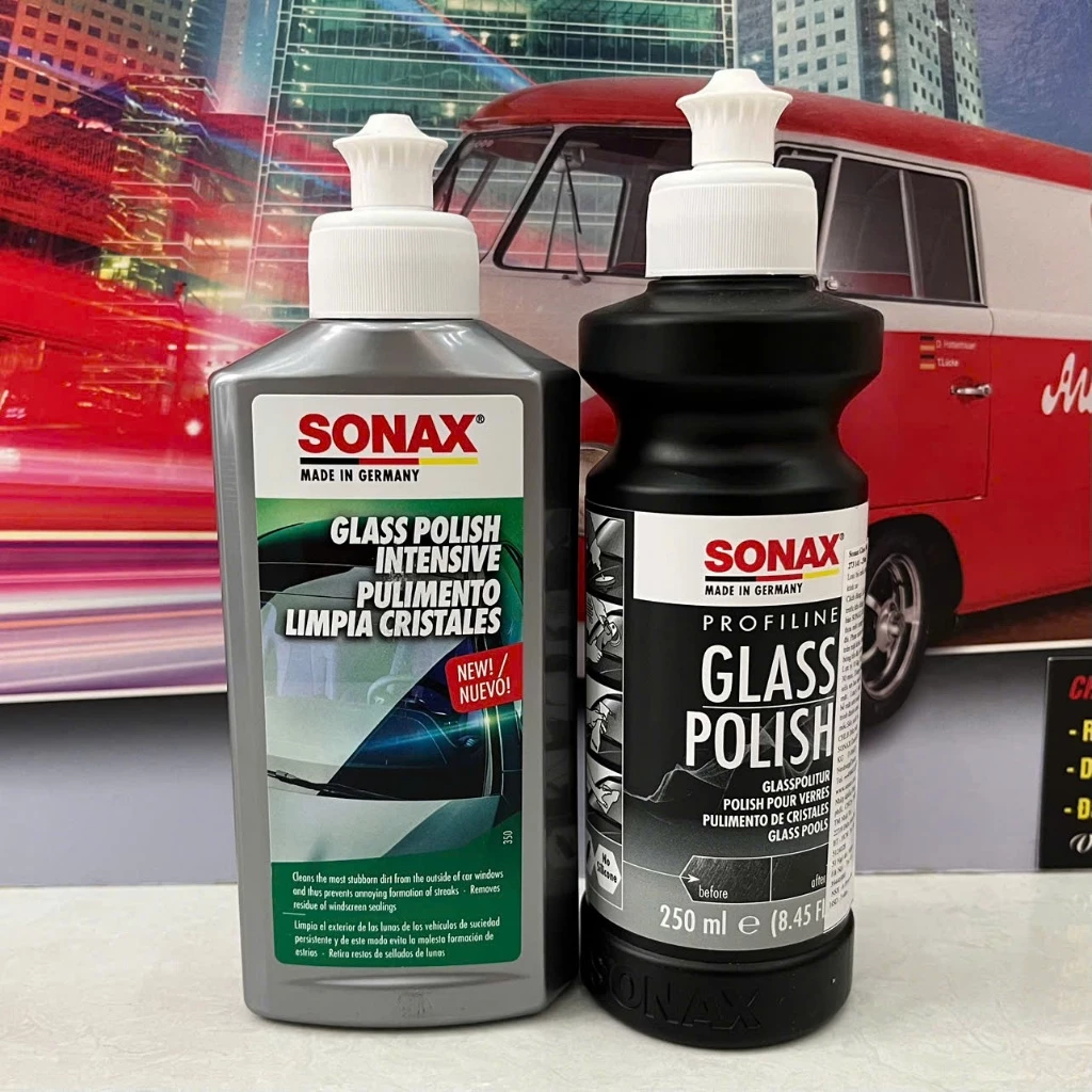 Combo đánh bóng xoá xước kính và tẩy ố mốc kính - SONAX 337100, 273141
