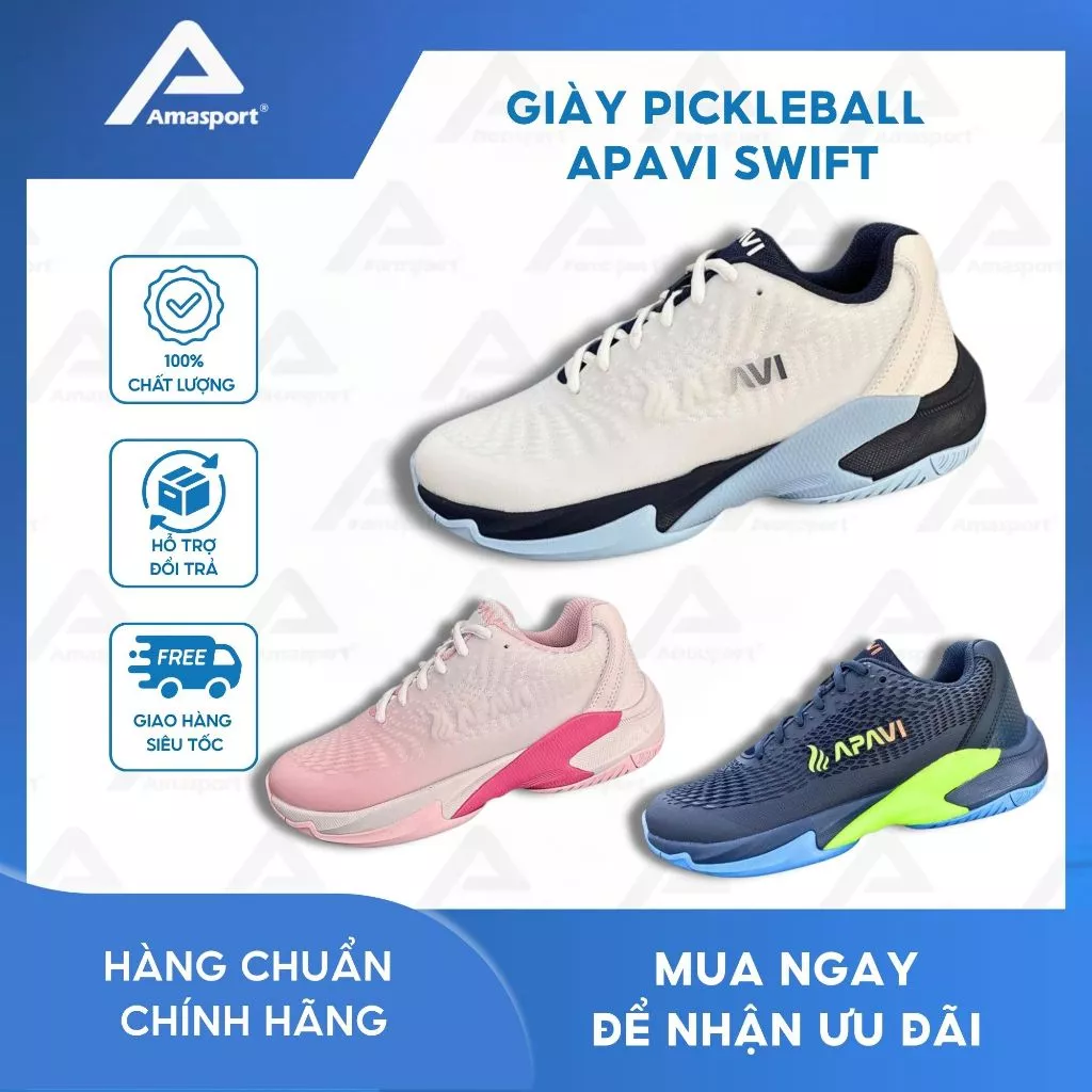 Giày pickleball nam APAVI SWIFT chính hãng - Đê chống trượt bám sân êm chân hỗ trợ di chuyển nhanh