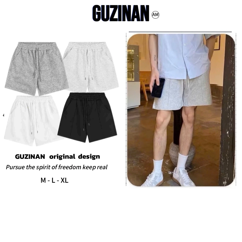 Combo 2 quần short nỉ da Unisex cạp chun dây rút form trên gối dày dặn co giãn tốt năng động QS11