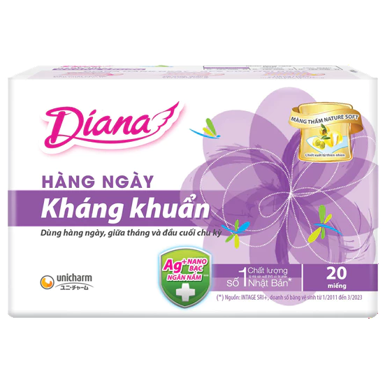Băng vệ sinh Diana Sensi hàng ngày kháng khuẩn 40 miếng/gói