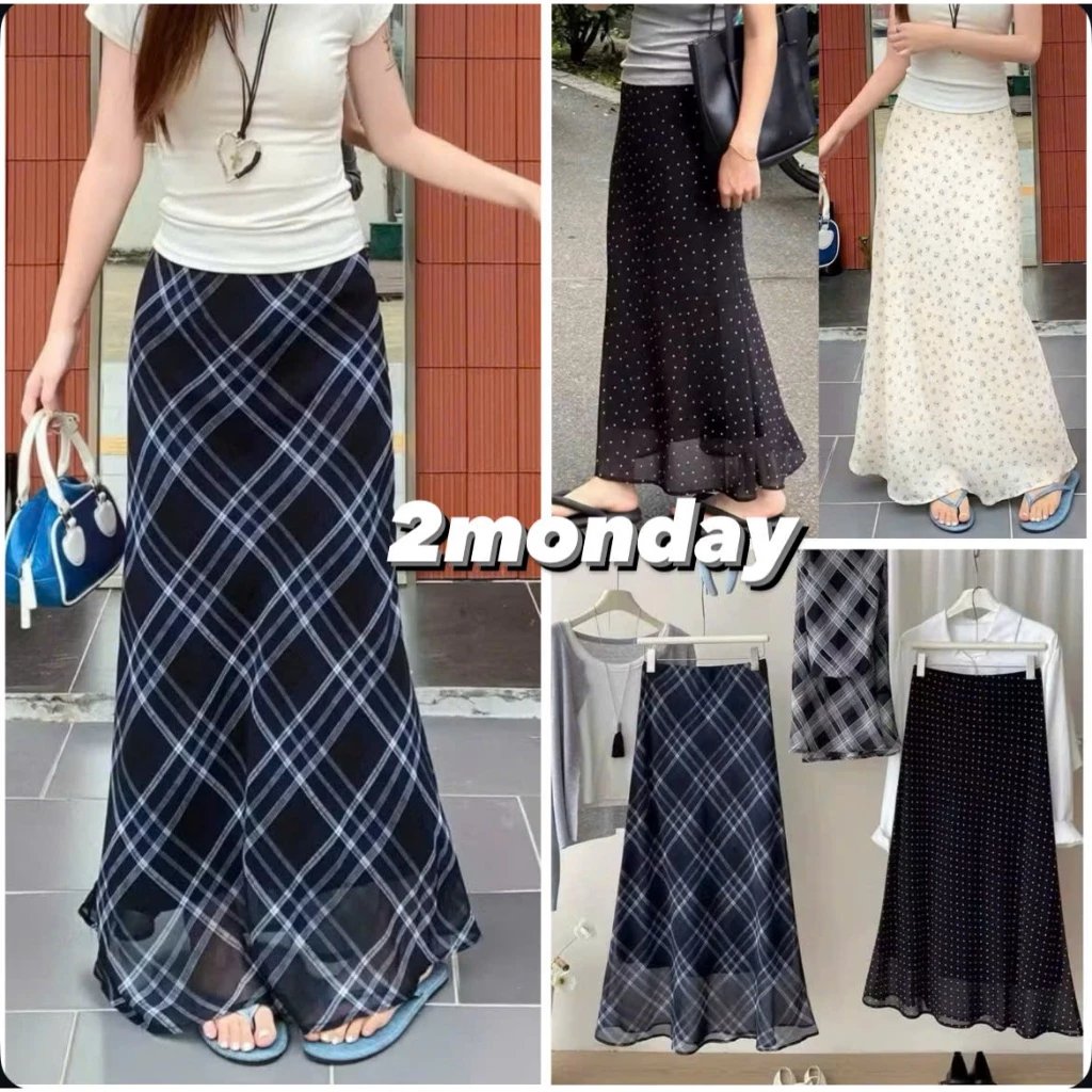 [HÀNG QC / LOẠI 1] CHÂN VÁY ĐUÔI CÁ KẺ SỌC LƯNG CAO MẶC MÙA HÈ SIÊU XINH 2MONDAY CV30