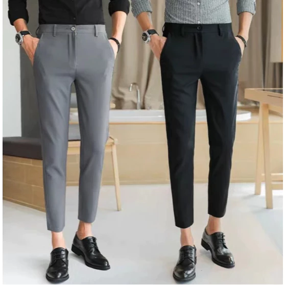 Quần Tây Nam Ống Côn Dáng Slim Fit Co Giãn Nhẹ Công Sở Hàn Quốc - QTN8643