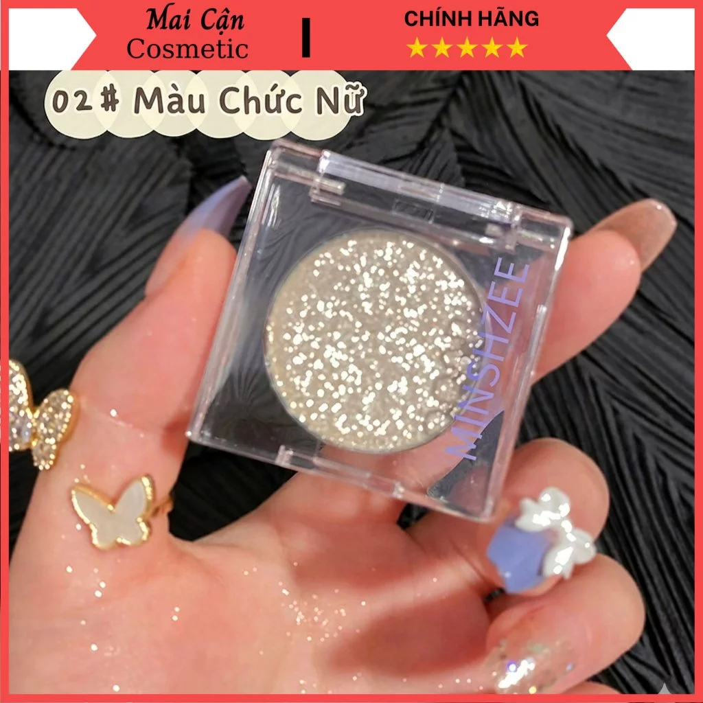 Phấn Bắt Sáng MINSHZEE Nhũ Cam Nâu Lấp Lánh Siêu Căng Bóng, Highlighter Dạng Gel Mịn Tệp Da Cao Cấp Mai Cận Shop