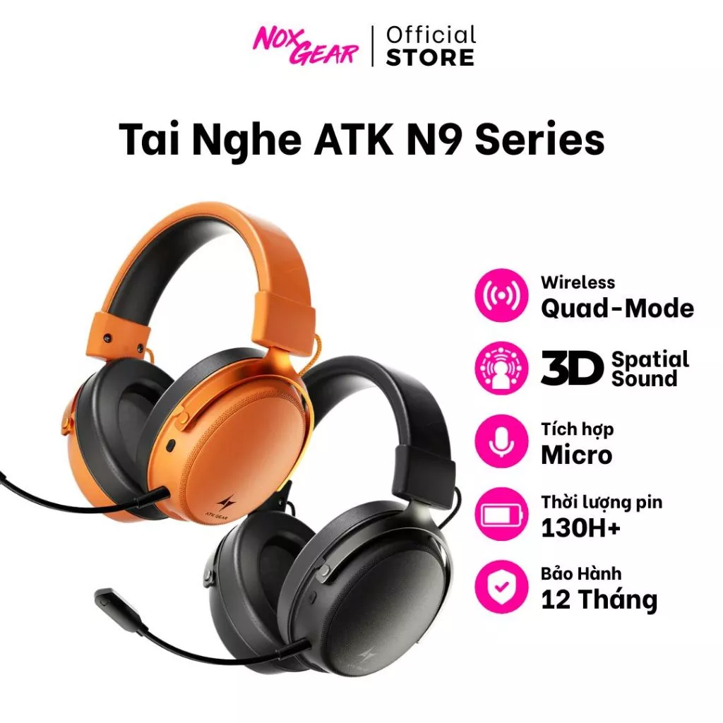 [GIAO NGAY] Tai Nghe Gaming ATK N9 Pro | N9 Ultra Wireless 4 Mode - Chuyên Game - Bảo Hành Chính Hãng 12 Tháng