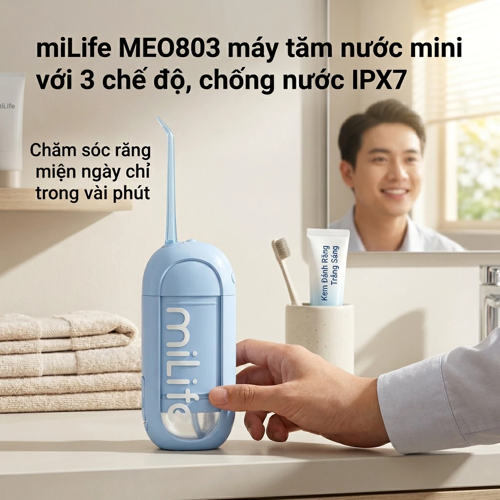 Máy Tăm Nước miLife MEO803 Chuẩn FDA, Chất Liệu An Toàn Thực Phẩm