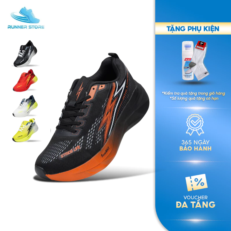 Giày thể thao chạy bộ nam nữ Goya Strides 3 phiên bản mới full màu - Êm ái, thoáng mát, thời trang