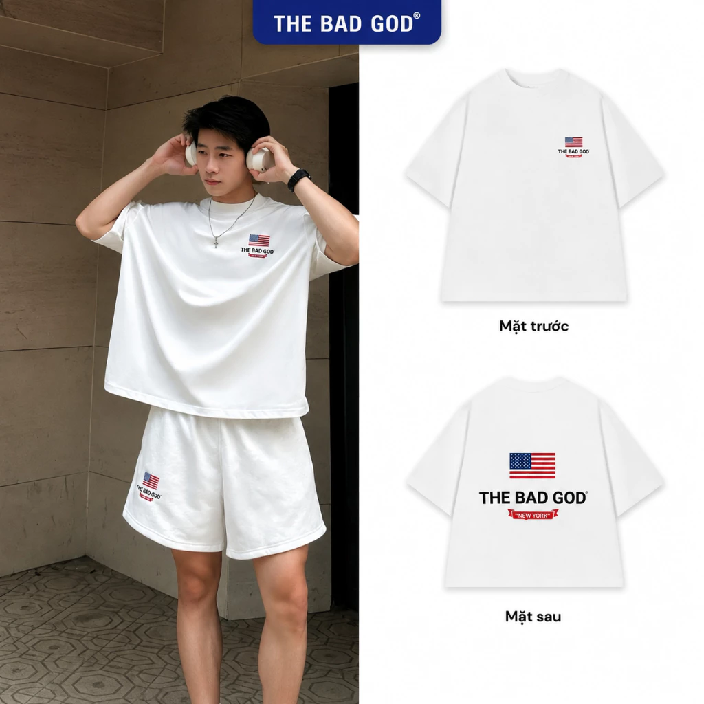 [NEW ARRIVALS 2026] Áo Thun The Bad God New York Chất Cotton Form Boxy Cho Nam Nữ
