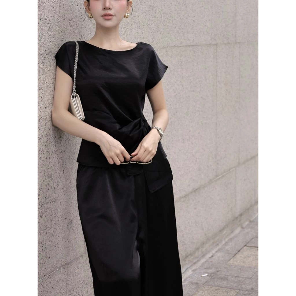 Áo lụa kiểu nữ, áo thắt 1 bên ON House