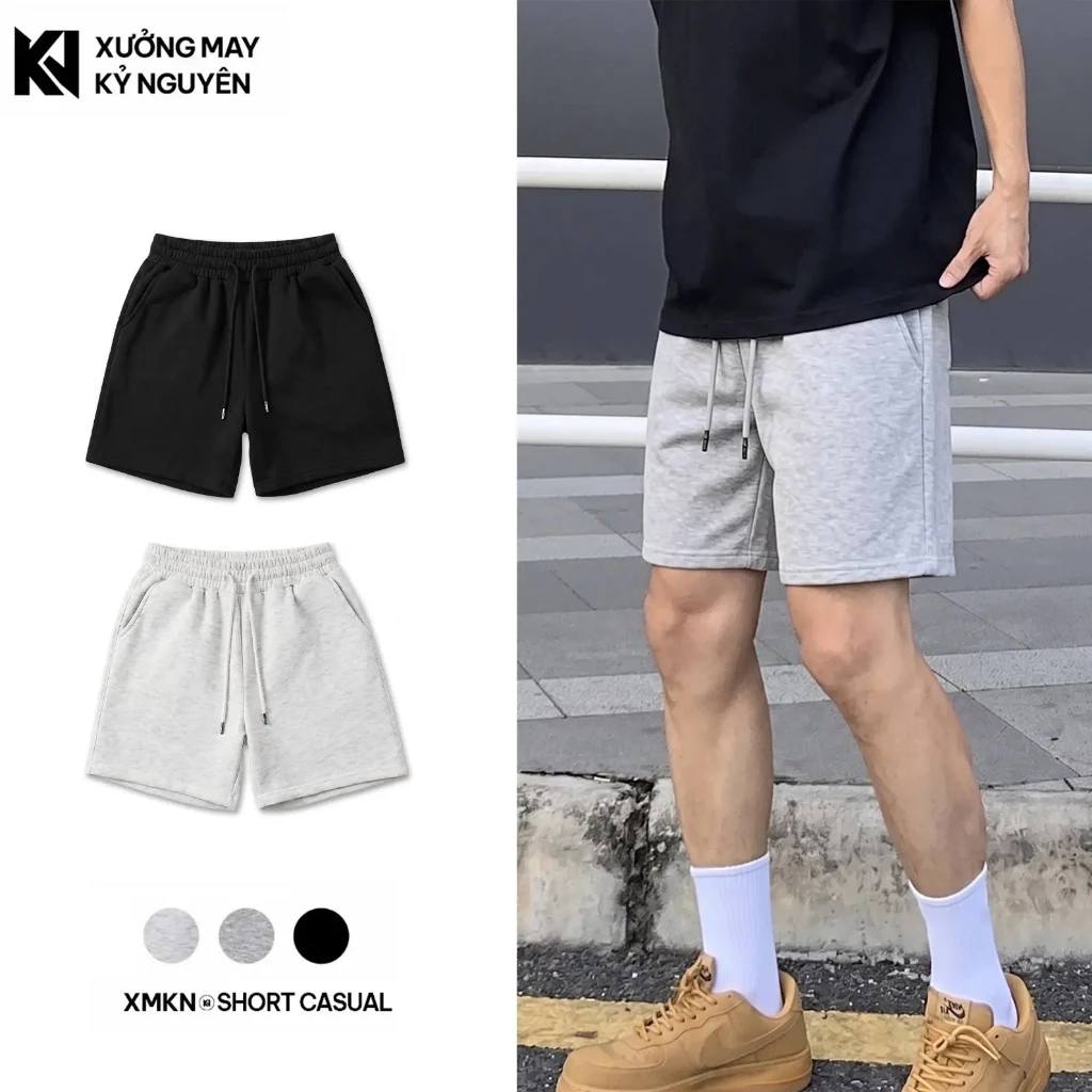 Quần Short Nam Casual Nỉ 2 Da XMKN - Quần Đùi Nam Trên Gối Thể Thao Năng Động