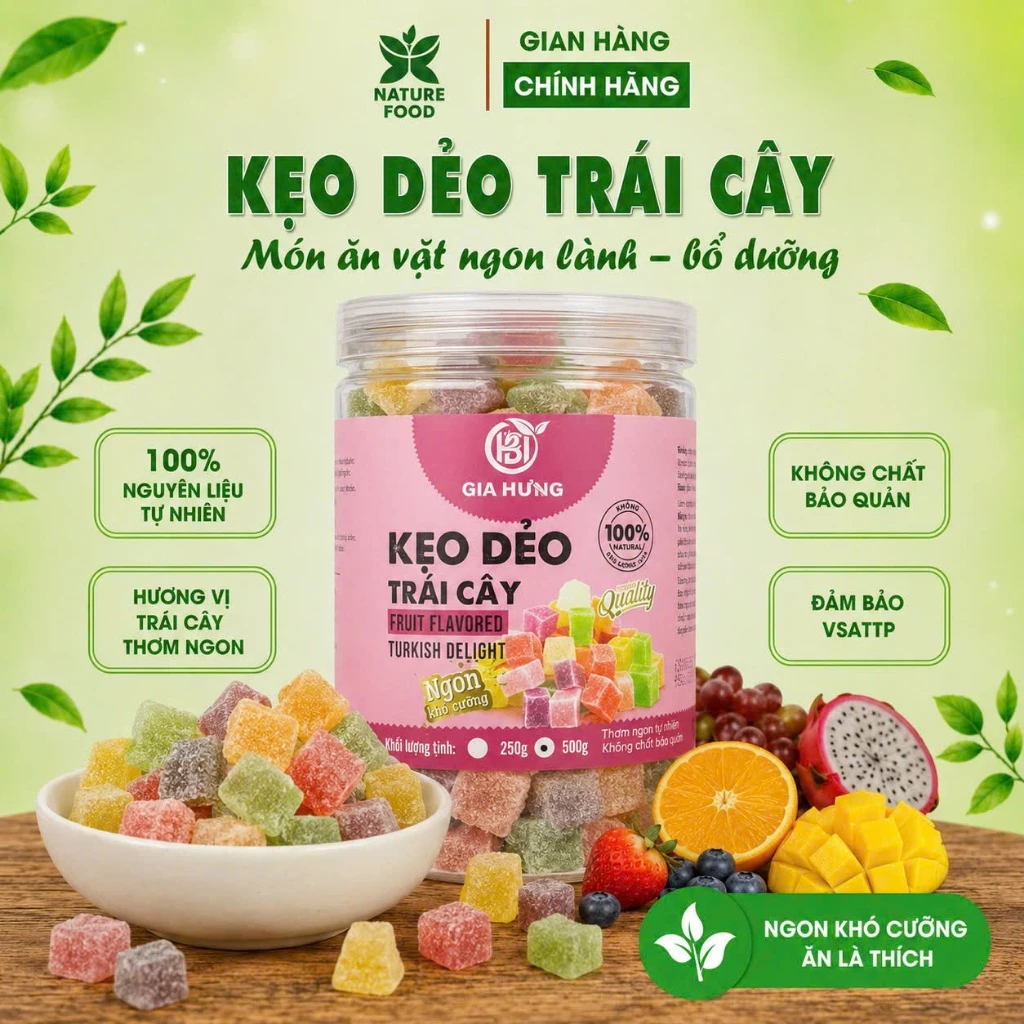 Kẹo Dẻo Trái Cây Thập Cẩm Phân Phối Nature Food có hồ sơ công bố và kiểm nghiệm sản phẩm