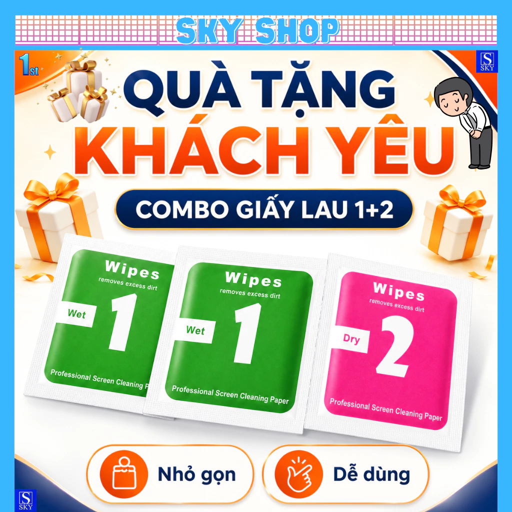 [QUÀ TẶNG GIẤY LAU] Khăn lau 1 và 2 mếng lau vệ sinh màn hình điện thoại [VIP5]
