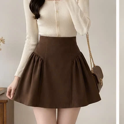 Chân váy A nữ xòe ngắn bigsize nữ lưng cao dây kéo sau quần trong style quyến rũ sang chảnh CV401