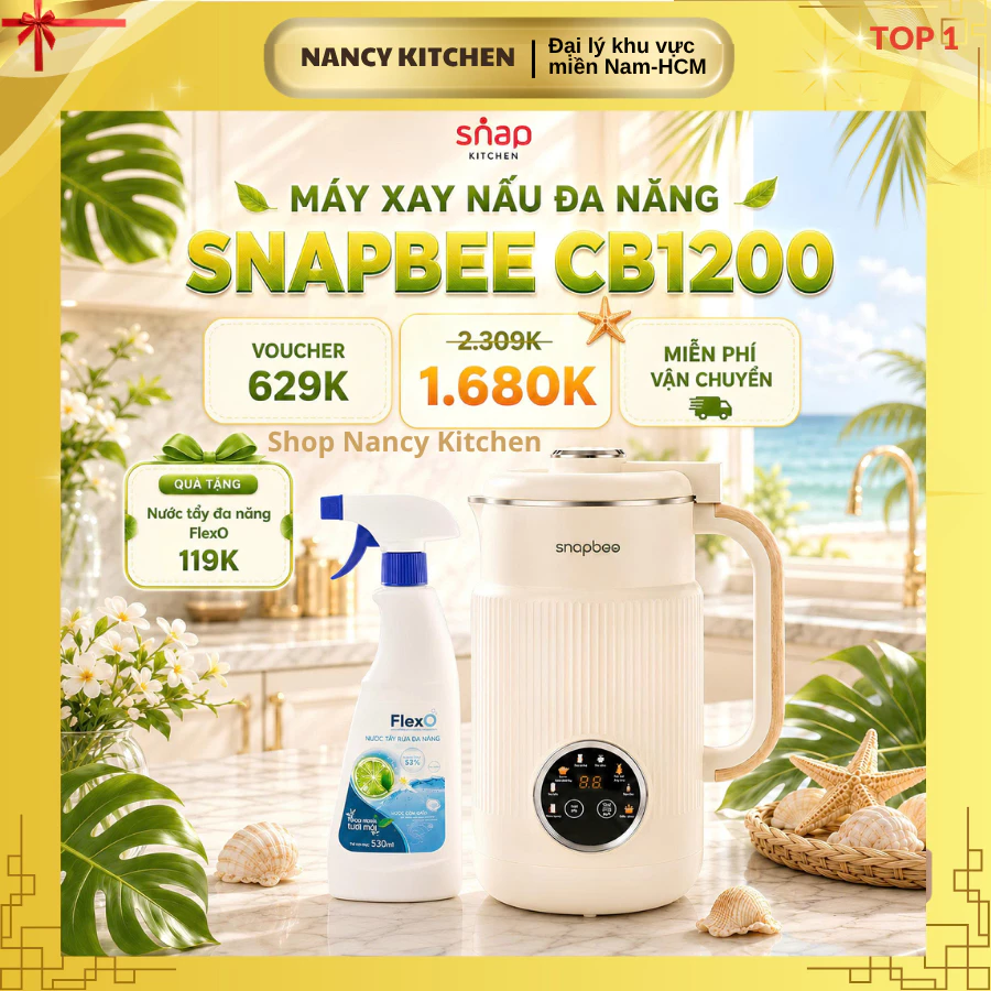 [Chính hãng] Máy xay nấu sữa hạt đa năng Snapbee Cb12000,máy nấu sữa hạt 9 chức năng,bh 24 tháng
