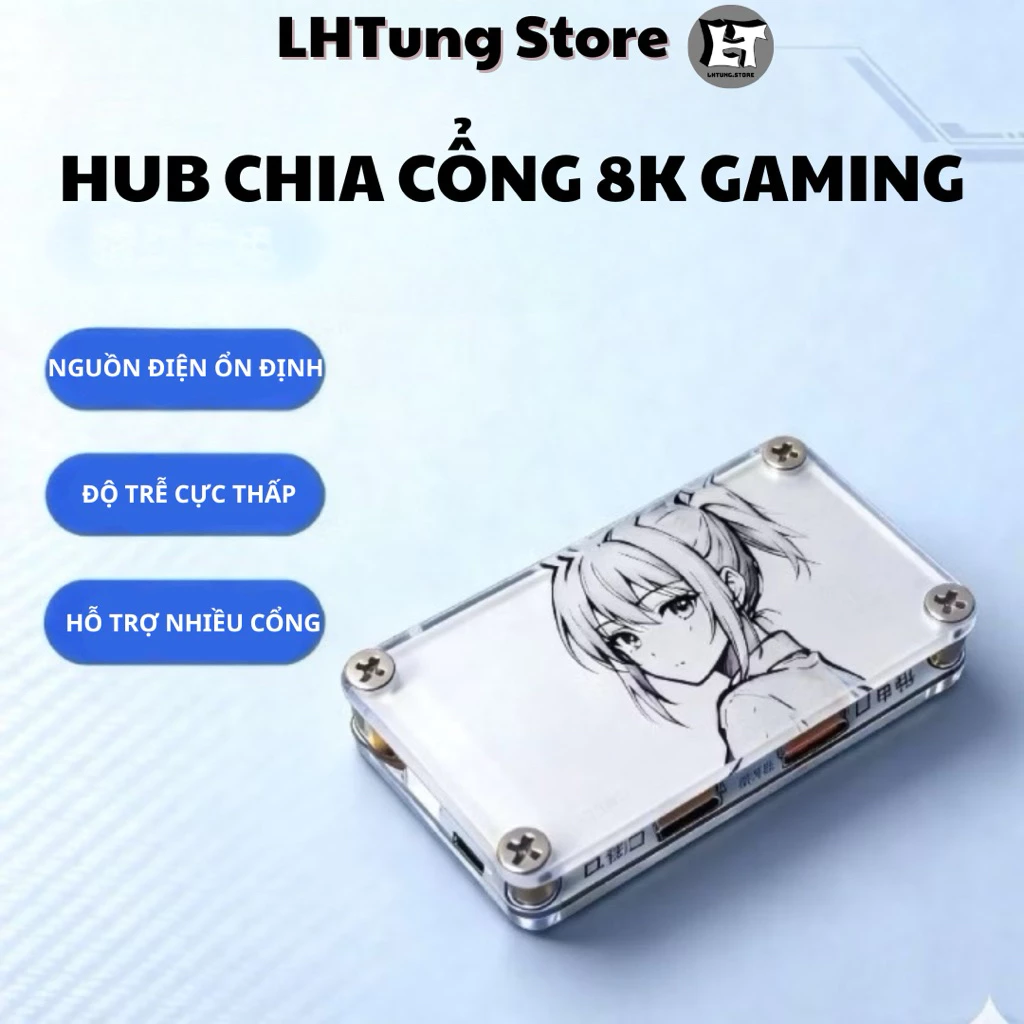 [Hỏa Tốc] Bộ Chia Cổng Anime Hub 8K đạt chuẩn | 6 cổng (Tặng kèm dây) | LHTung Store