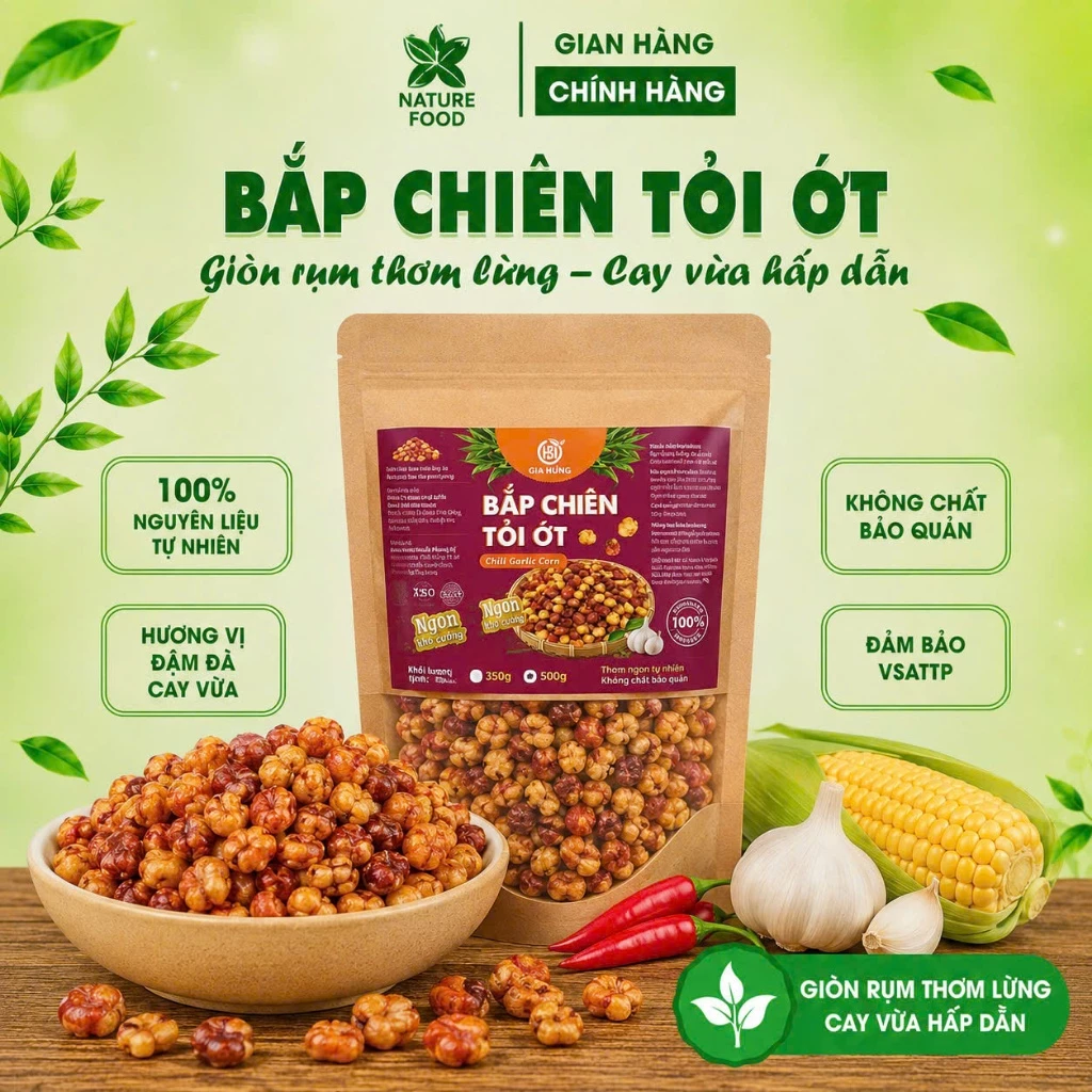 Bắp Ngô Tím Chiên Tỏi Ớt Điện Biên Siêu Ngon ( LOẠI ĐẶC BIỆT ) Phân Phối Bởi NATURE FOOD