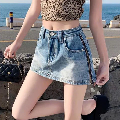 [ bigsize 60_90kg] chân váy jean lưng cao kéo sườn