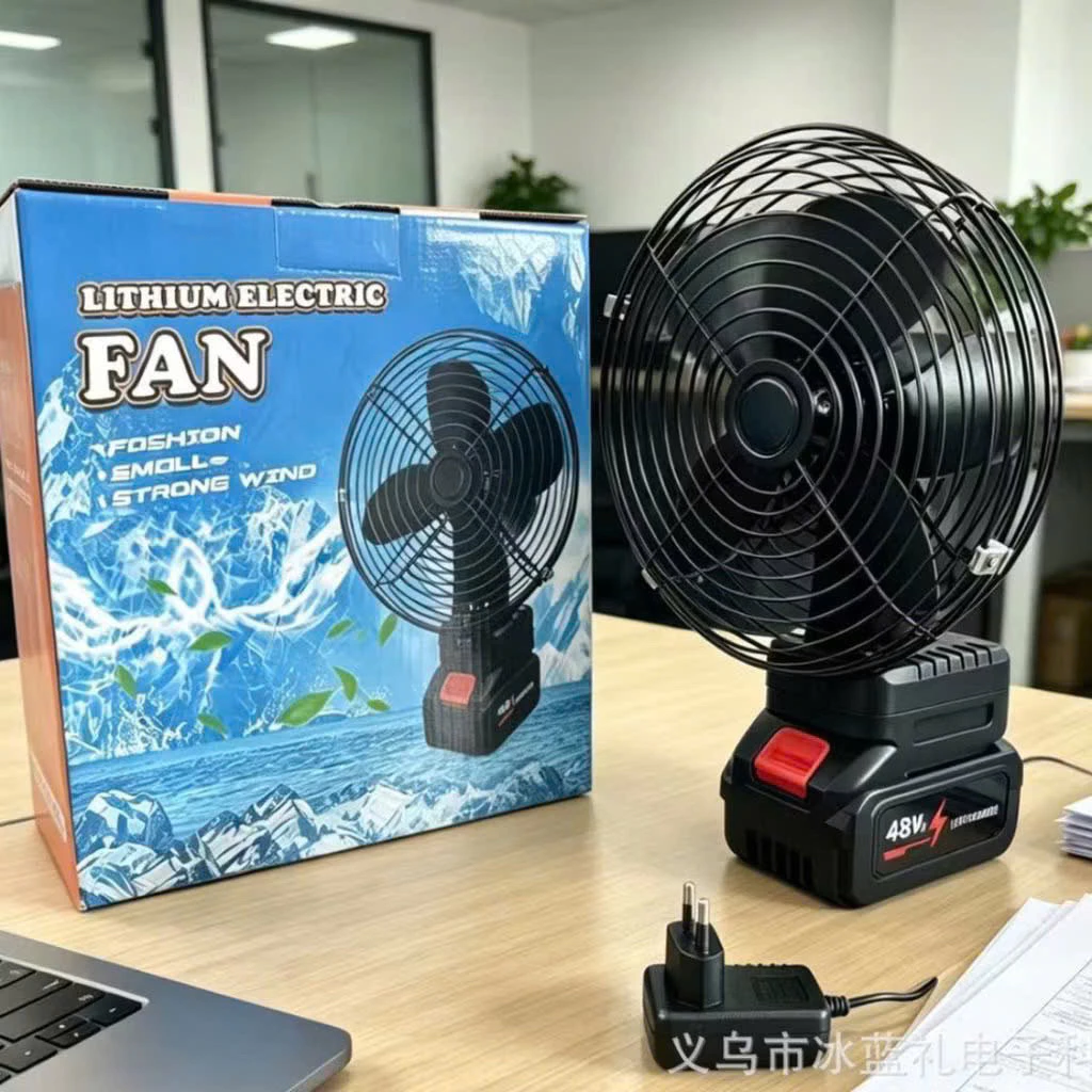QUẠT TÍCH ĐIỆN PIN TRÂU LỒNG SẮT CÁNH SẮT - 2 TỐC ĐỘ GIÓ CHẠY LIÊN TỤC 6-8H