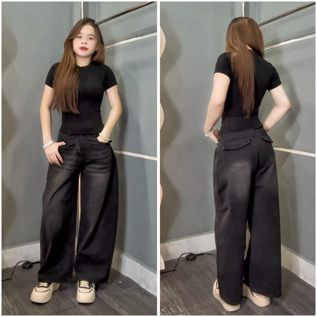 (95CM) Quần Jean Nữ Ong Cong kiểu , quần bò ống thụng Đủ Size S/M/L  ( BB40 - Quần jean ống cong ) 8165