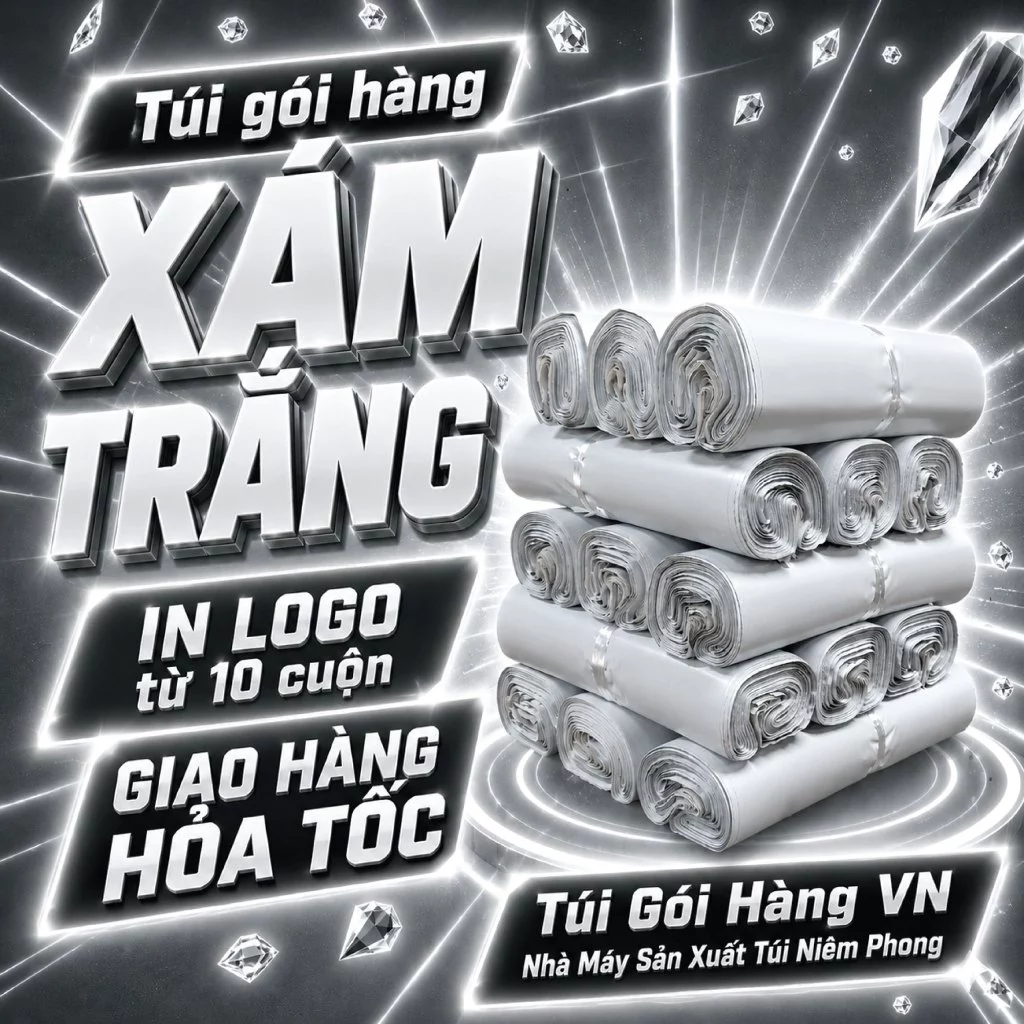 [1 Cuộn] Túi Niêm Phong Trắng Bio 17x30, 25x35, 28x42...Giá Đã Bao Gồm VAT - Giao Hỏa Tốc - Túi Gói Hàng VN