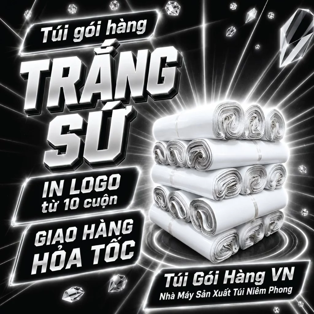 [1 Cuộn] Túi Niêm Phong Trắng Sứ 17x30, 20x35, 25x35, 28x42...Giá Đã Bao Gồm VAT - Giao Hỏa Tốc - Túi Gói Hàng VN