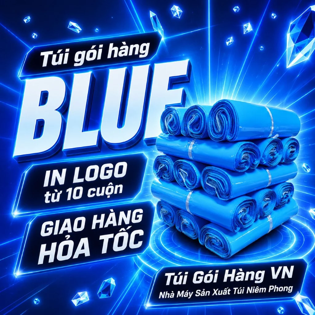 [1 Cuộn] Túi Niêm Phong Blue 17x30, 20x35, 25x35, 28x42... Giá Đã Bao Gồm VAT- Giao Hỏa Tốc - Túi Gói Hàng VN