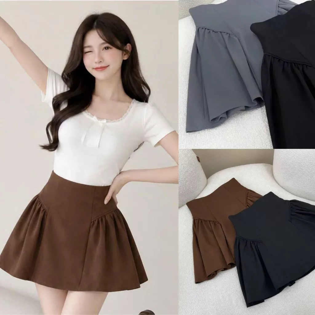 Chân Váy Lưng Cao Dáng Xòe Bigsize Nữ Có Lót Trong Dây Kéo Giọt Lệ Chất Vải Tây Mềm Mại Dễ Phối  CV401