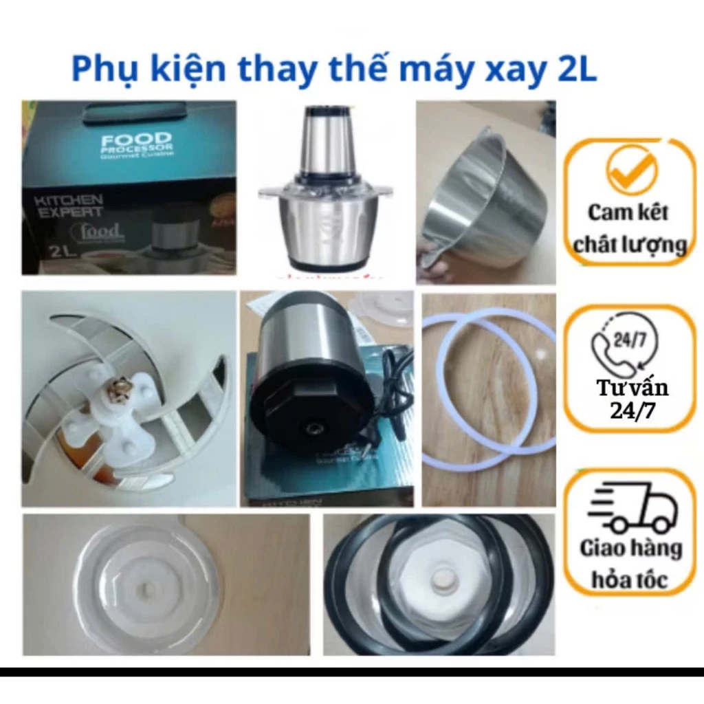 Phụ Kiện Máy Xay Thịt Lưỡi Dao - Máy Xay Thịt Đa Năng, Máy Xay Thịt 2L, Loại 4 Lưỡi Kép Sắc Bén Không Rỉ