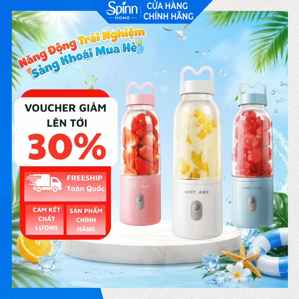 Máy xay sinh tố cầm tay sạc pin, máy xay sinh tố cầm tay mini nhỏ gọn tiện lợi đem đi ra ngoài