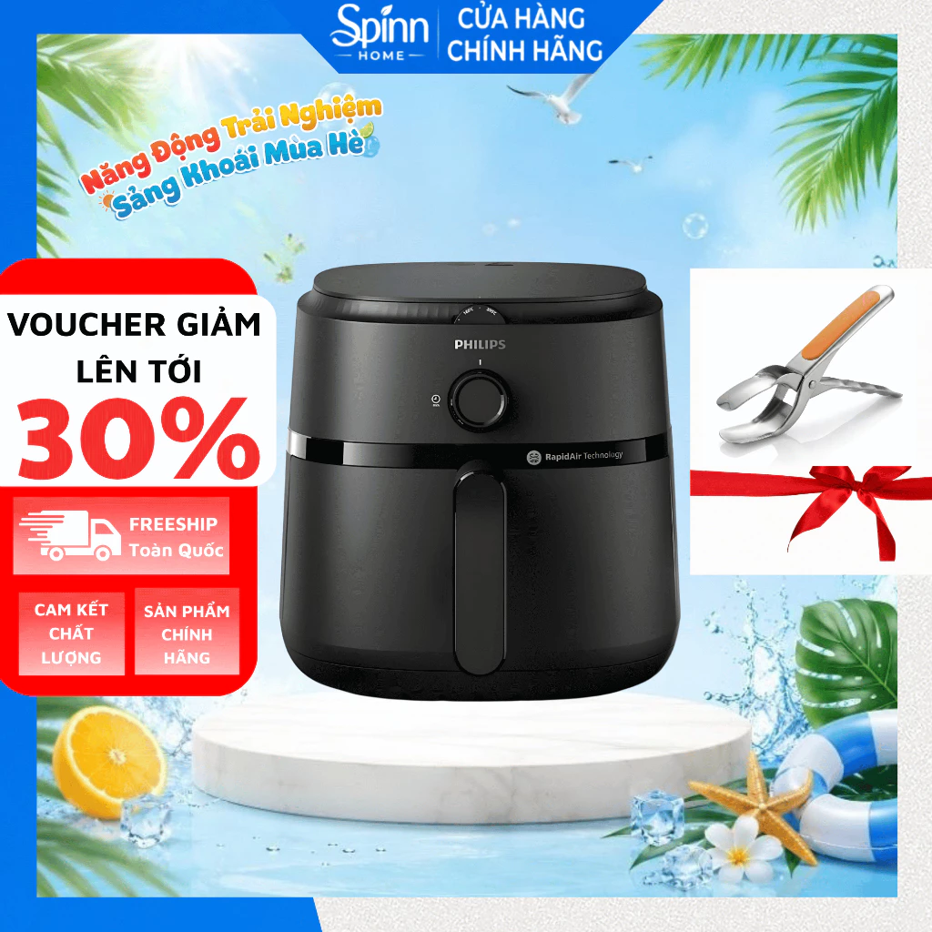 Nồi chiên không dầu công suất cao 1500W , nồi chiên nướng đa năng hiện đại tặng kèm kẹp gắp