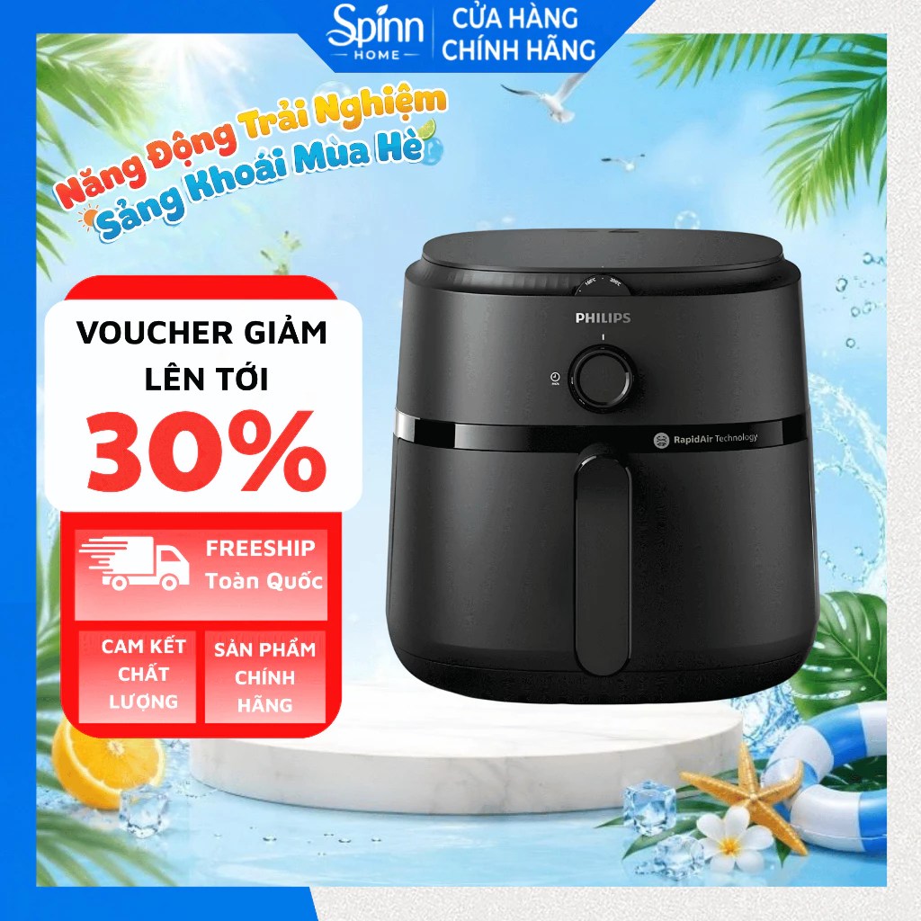 Nồi chiên không dầu philips rapid air cao cấp 1500W, nồi chiên nướng đa năng hiện đại cho gia đình