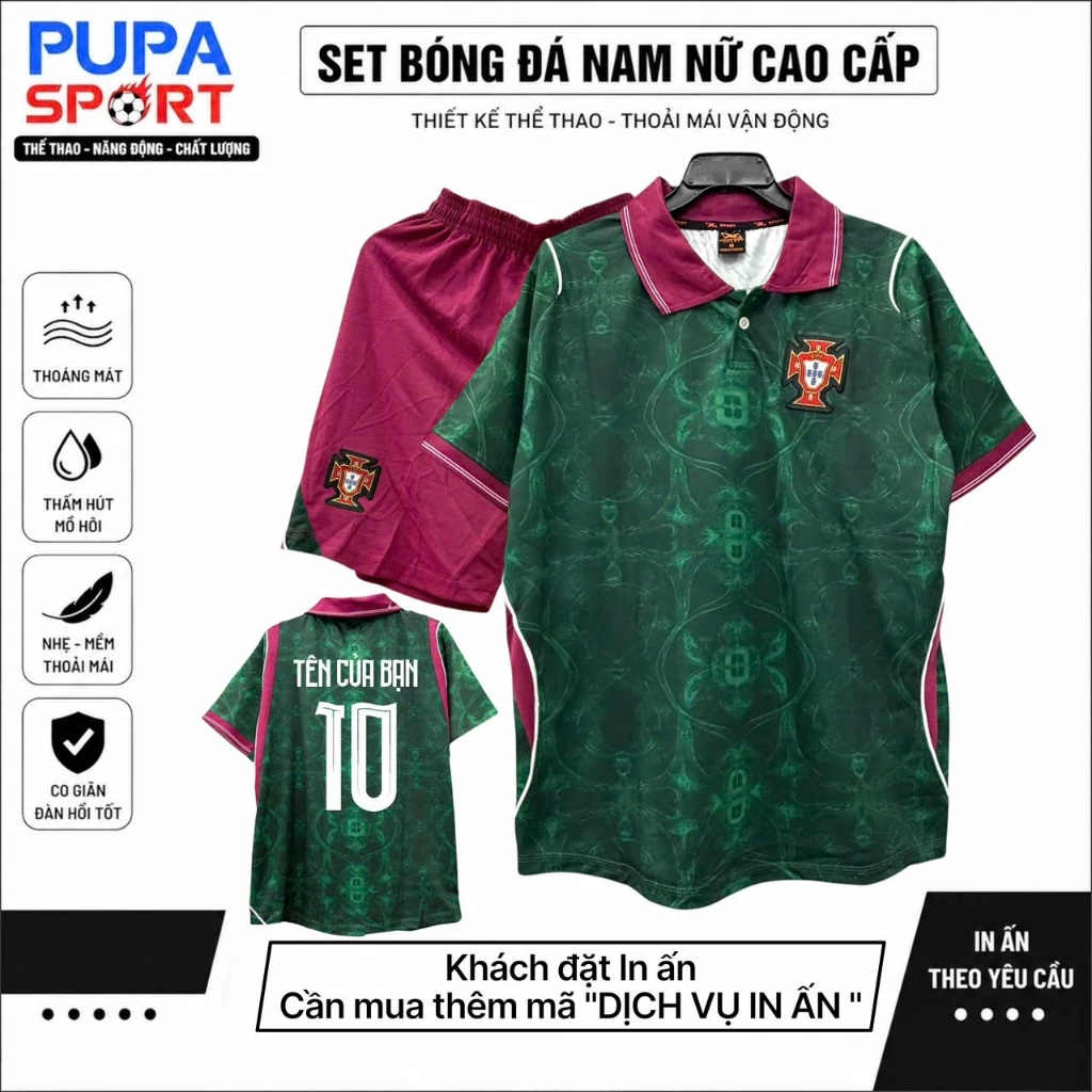 Bộ Quần Áo Bóng Đá Bồ Đèo Nhá 2026 - Màu Xanh Rêu, Logo Thêu, Vải Mè Cho Nam Nữ, Có In Tên Unisex Sport Top