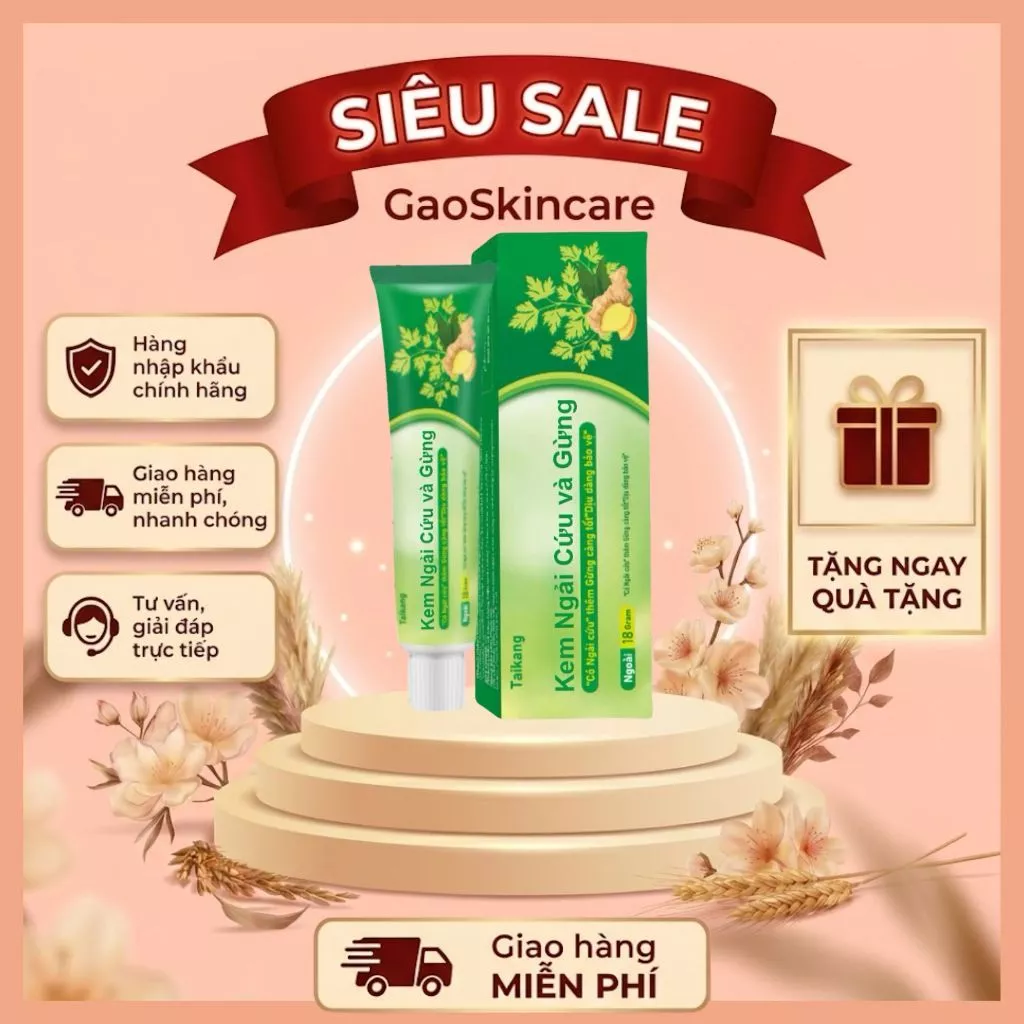 Kem ngải cứu và gừng 18g làm dịu da, giảm ngứa và kháng khuẩn tự nhiên