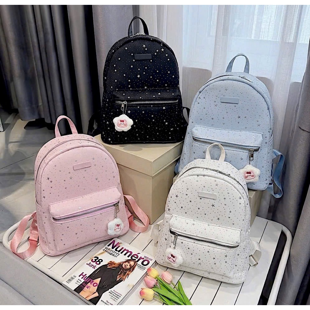 Balo Size 40 Quai To Họa Tiết Ngôi Sao & Trái Tim Lấp Lánh Cao Cấp – Đựng Vừa…