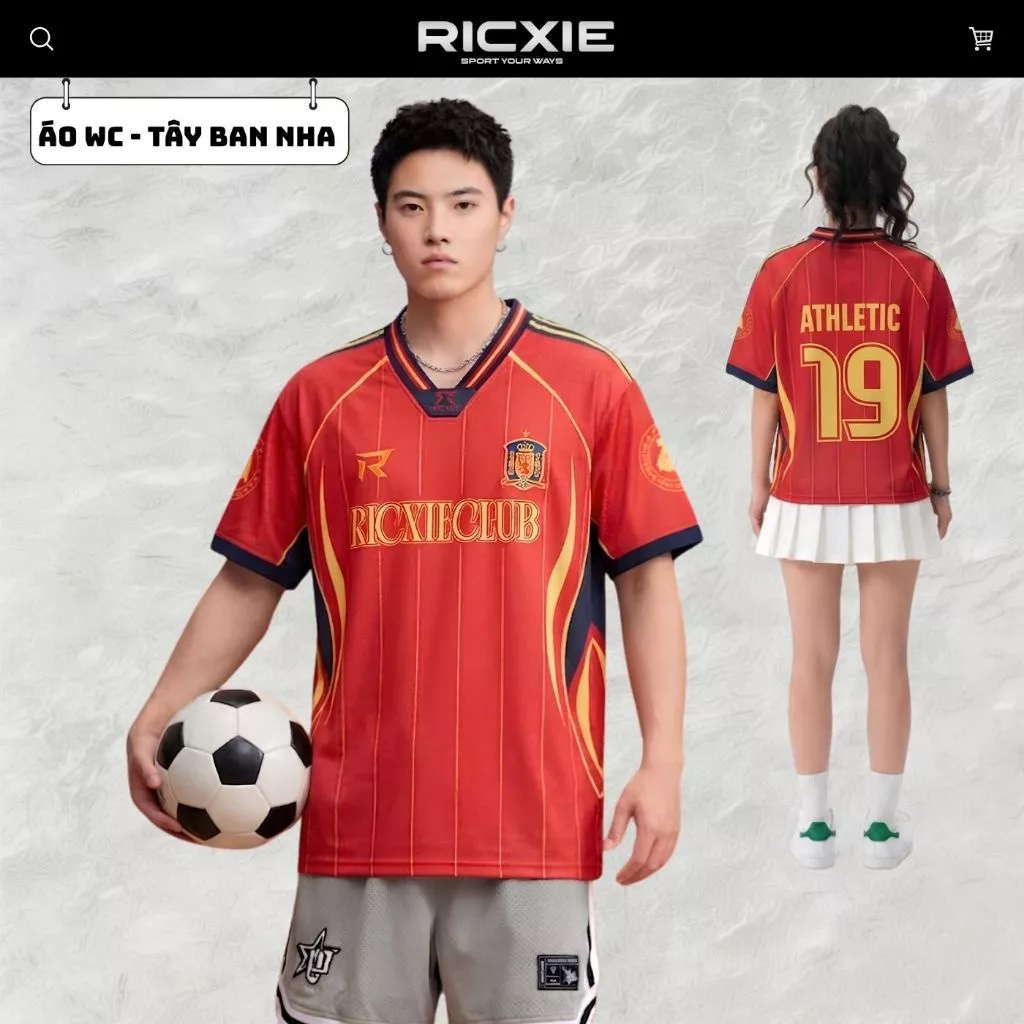 Áo Jersey Bóng Đá WC2026 RICXIE Số 19-ESP Nam Nữ - Thêu Nổi Cao Cấp, Thoáng Mát, Co Giãn Tốt, Form Boxy