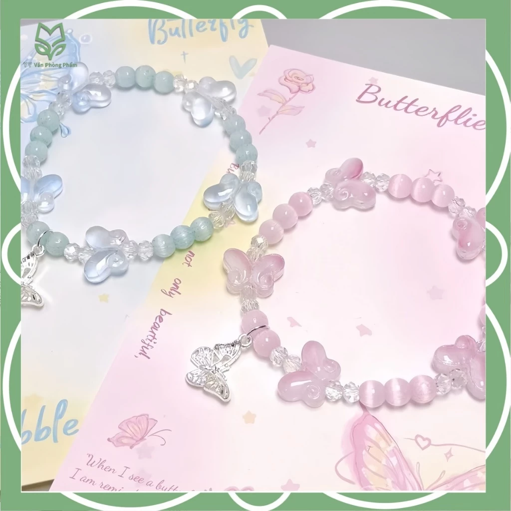 Lắc Tay Hạt Màu Pastel Charm Nhỏ, Phụ Kiện Nữ Nhẹ Nhàng Đi Học Đi Chơi