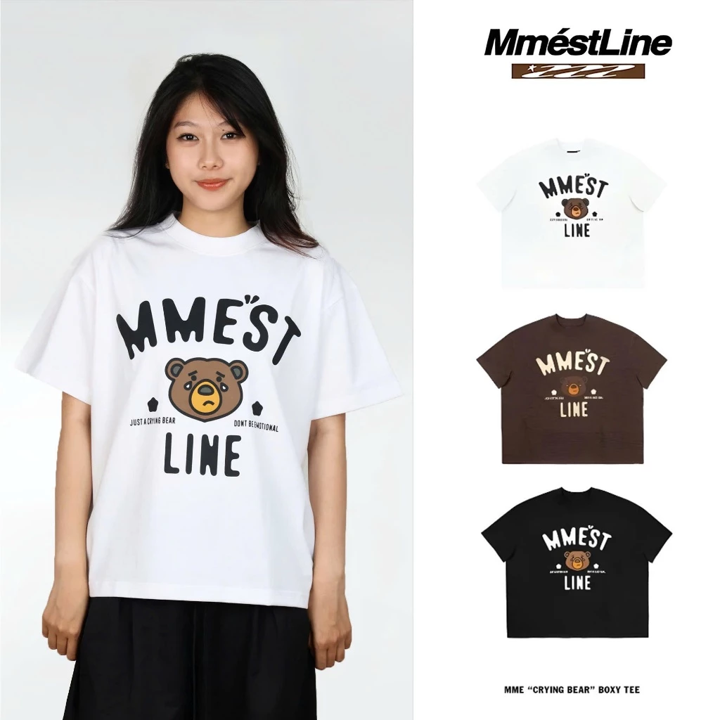 Áo thun MMESTLINE "CRYING BEAR" form Boxy vải Premium Cotton