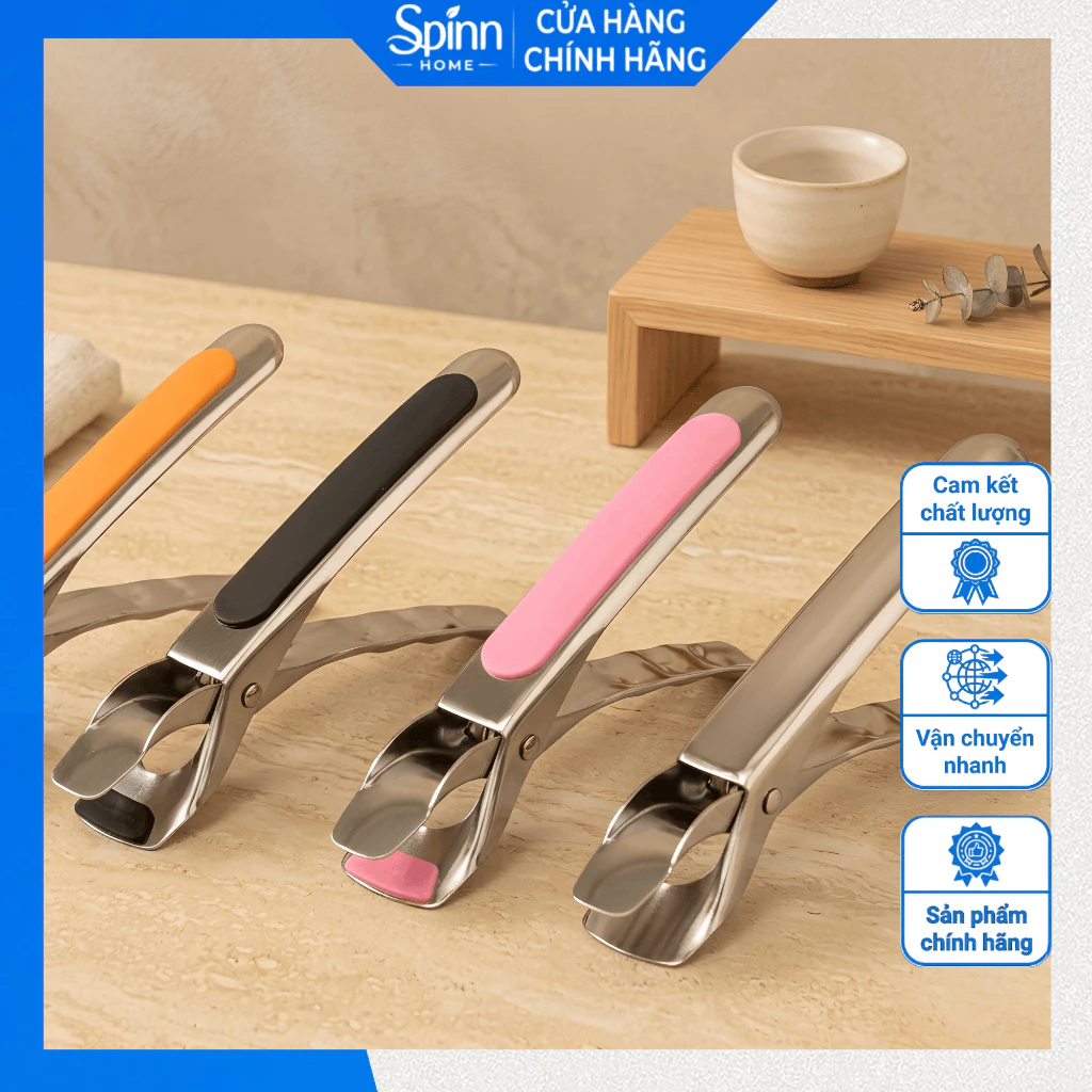Kẹp gắp nóng inox 304 chống nóng, kẹp gắp bát đĩa an toàn dụng cụ nhà bếp cao cấp
