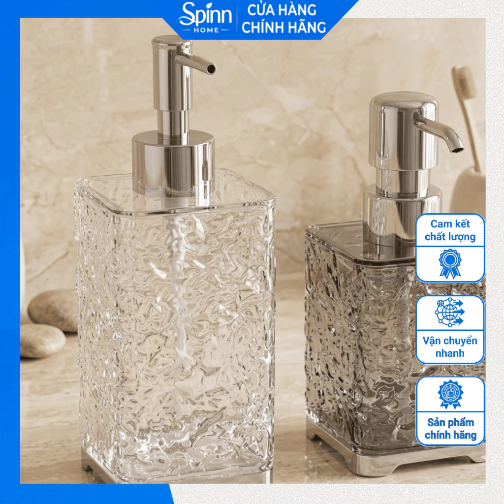 Bình đựng nước rửa tay tạo bọt vân sóng 400ML, chai chiết dầu gội sữa tắm sang trọng Decor Nhà Tắm