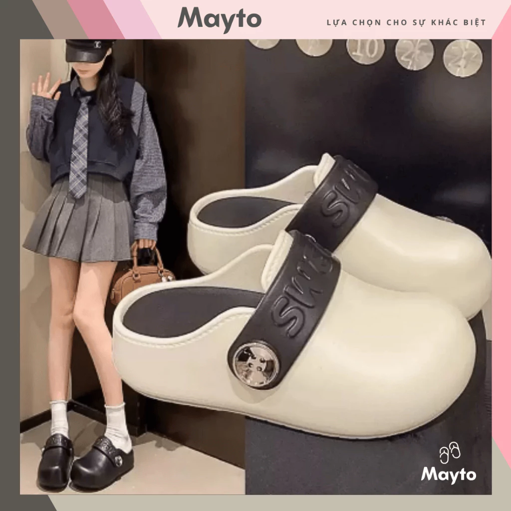 Dép nữ, dép sục Mayto đế cao 5 cm Sweet form trơn basic dễ thương CS-287