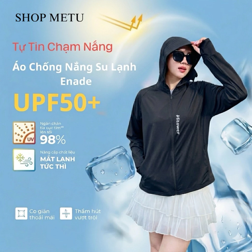 Áo chống nắng su lạnh nữ 5D UPF 50+ Bảo Vệ Da UVF 95% , Co Dãn Cao Cấp