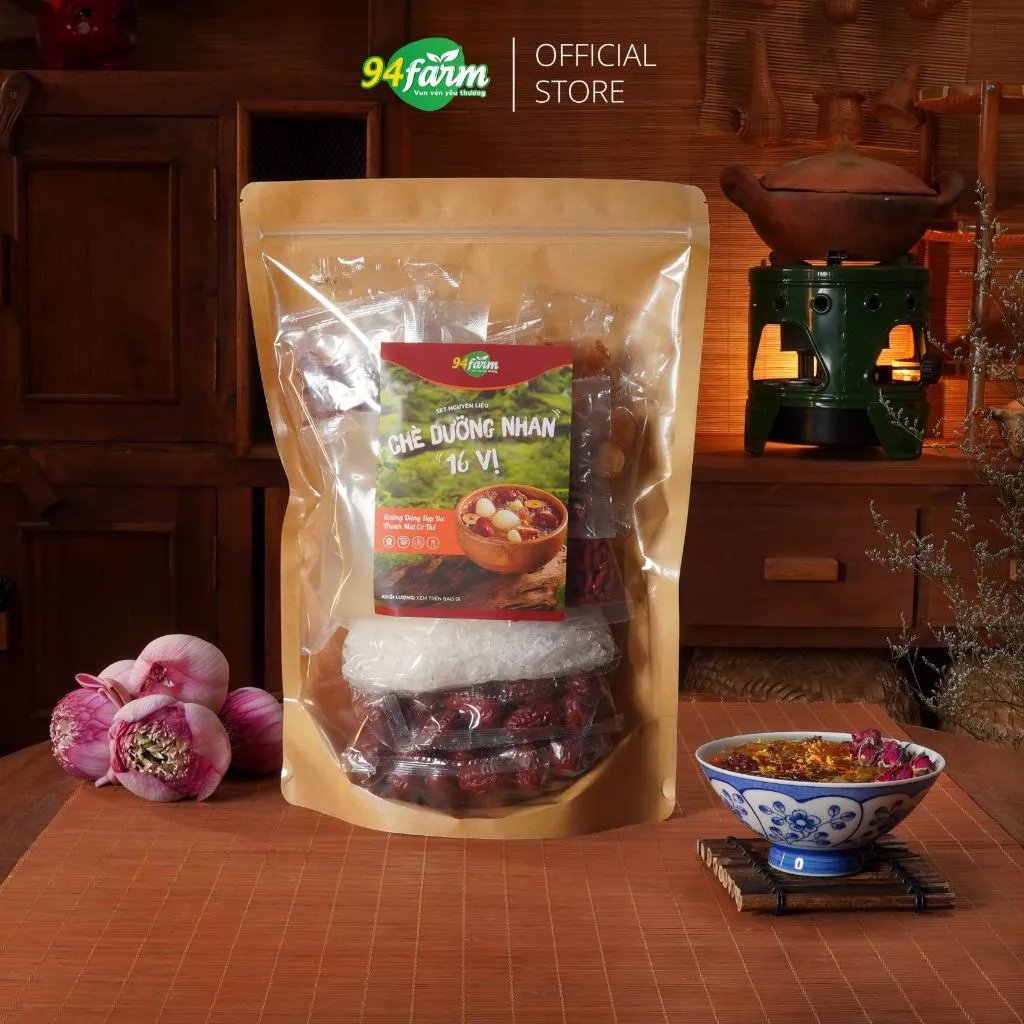[SET 1 KG] Set chè dưỡng nhan 1kg 16 vị topping Nấu 40-45 chén 94farm