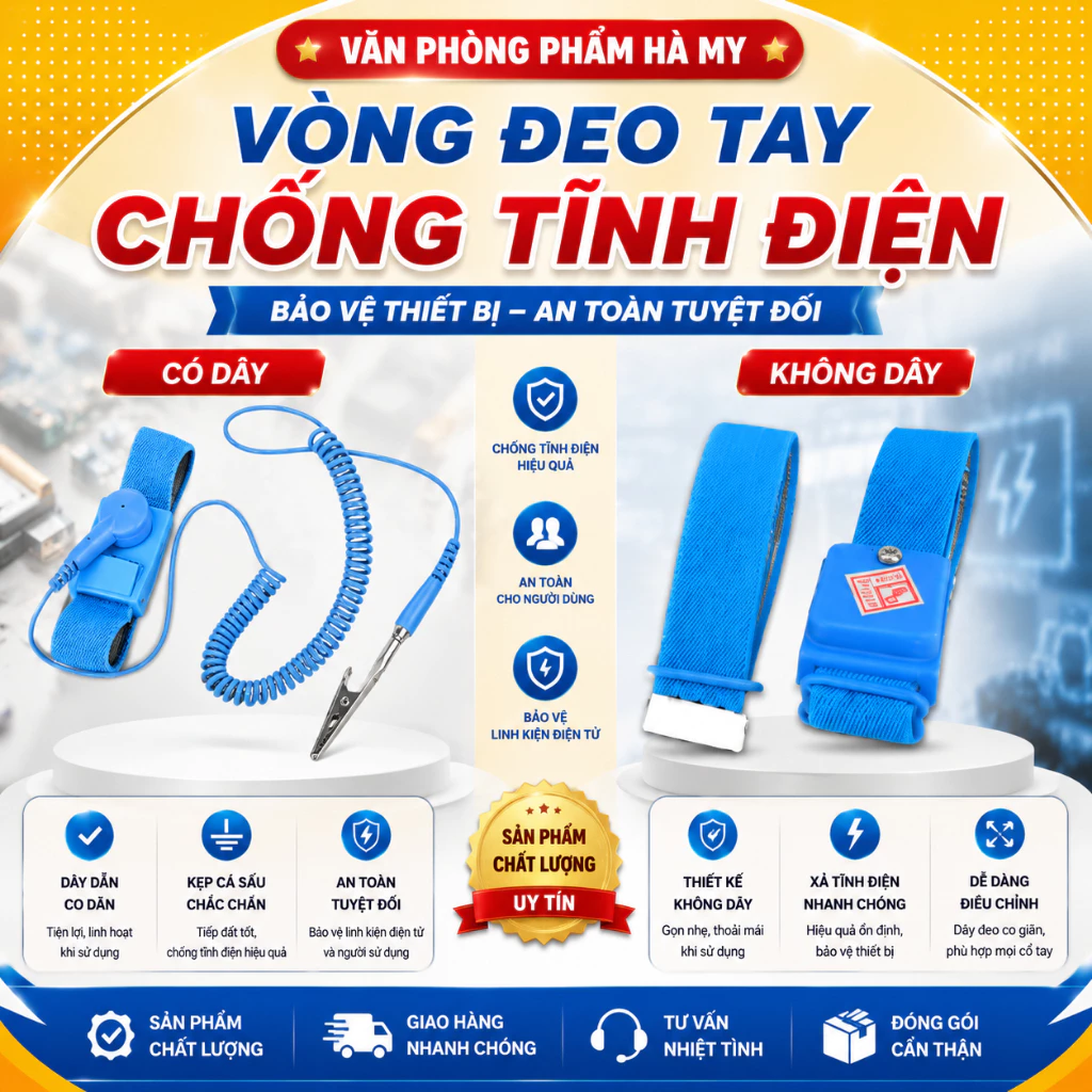 Vòng Đeo Tay Chống Tĩnh Điện Có Dây Và Không Dây